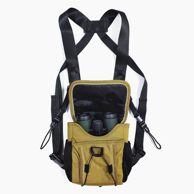 Tan Color Adjustable Binocular Harness Case 500D Cordura Chest Bino Pack